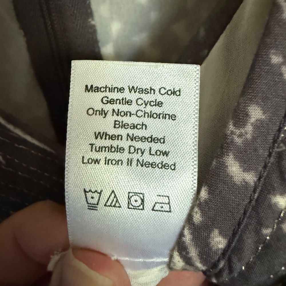 Coldwater Creek Maxi Dress Tie Dye Quilted Gray Cream Size 10 - Picture 14 of 14
